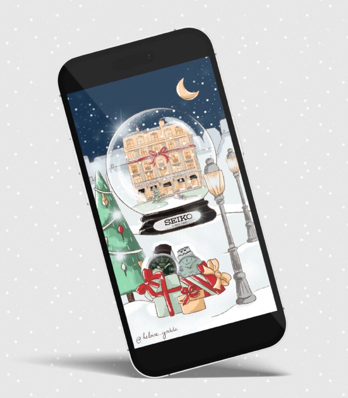 illustration promenade de noel pour les montres seiko et le point