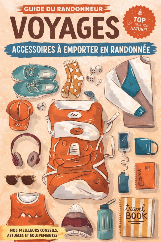 Magazine illustré sur le thème des accessoires de randonnée