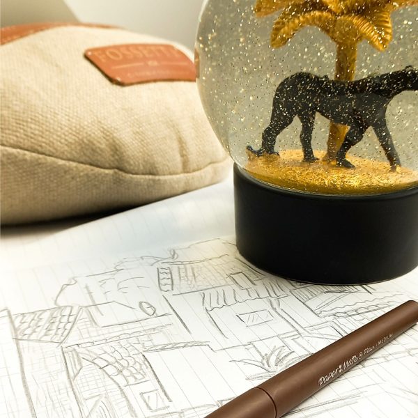 croquis de l'illustration des toits de Catane en Sicile